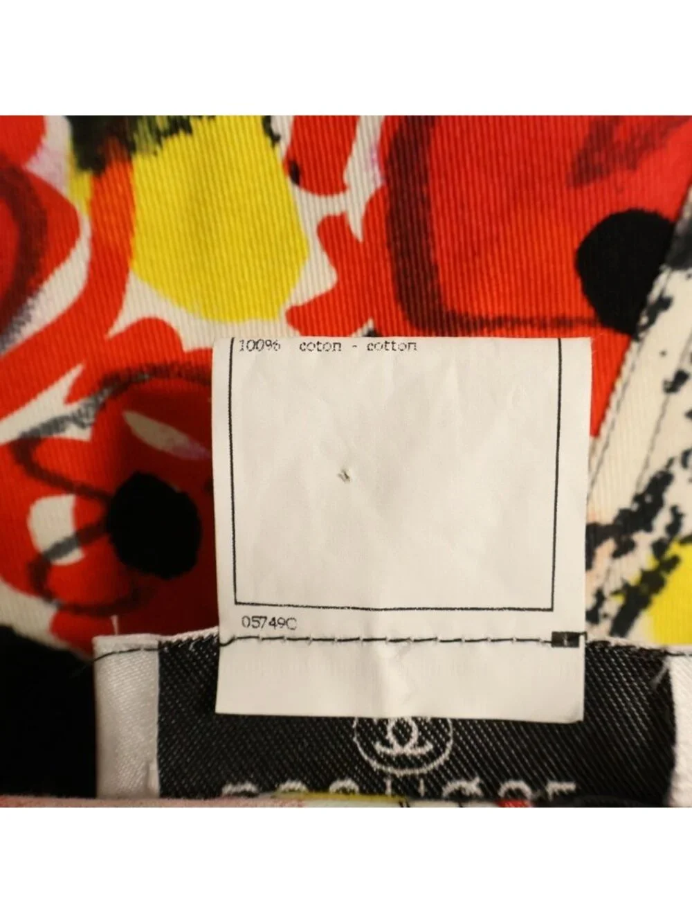 Chanel Vintage Sleeveless Floral Dress CC Logo Button Multicolor